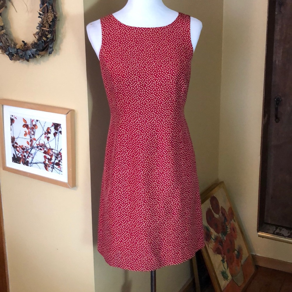 VTG Ann Taylor Size 4P 100% Silk PolkaDots TankDress Pretty Woman Valentine Vibe
